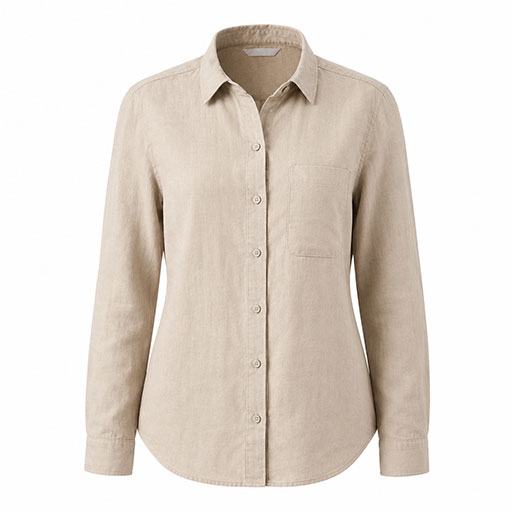 شومیز کتان کرم روشن برند H&M